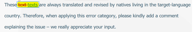 Translation quality measurement tool example