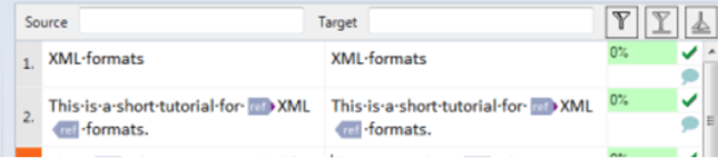 example of content divided into segments in CAT tools