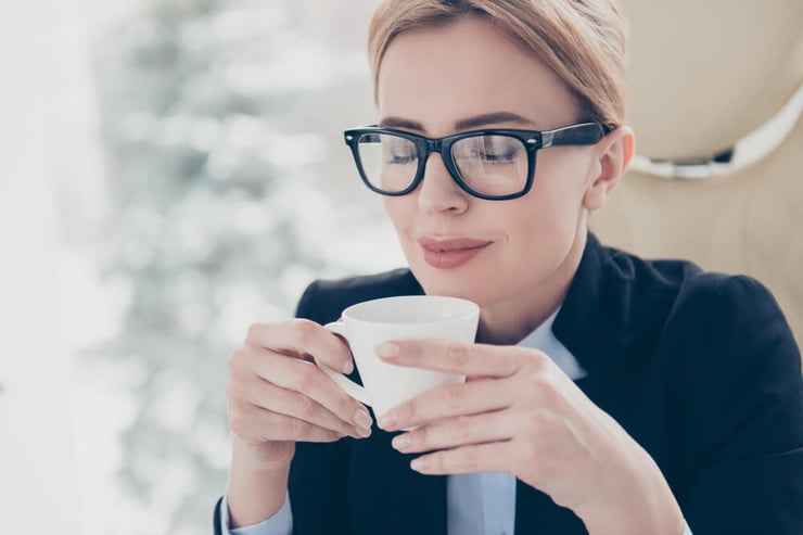 business woman relaxed because translation project manager handles localization for her