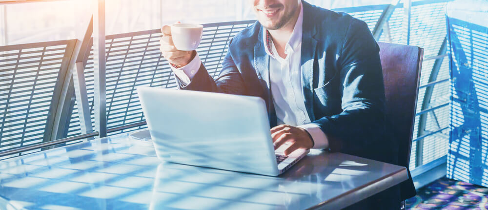 businessman checking quality of translation