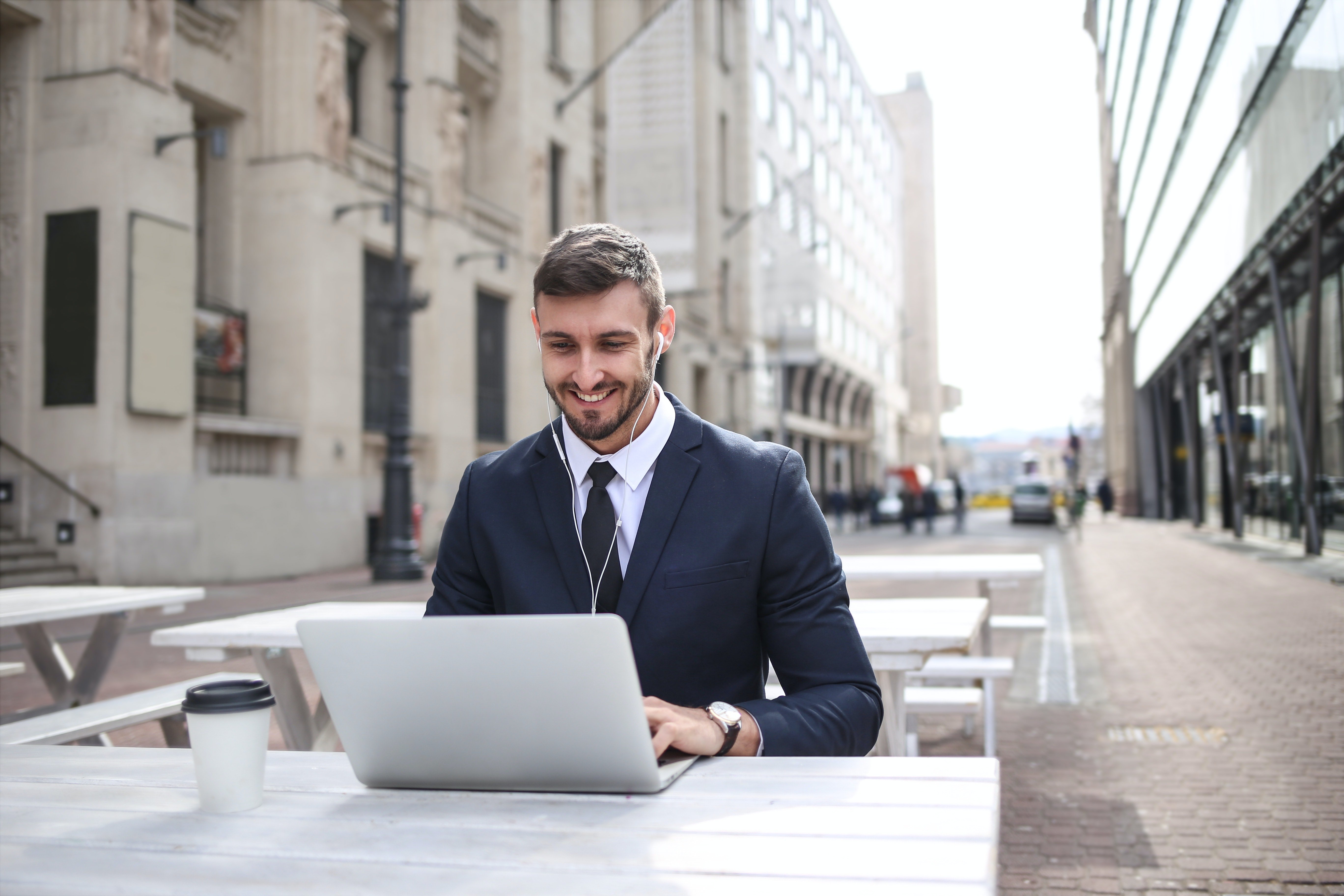 Professional linguist working on a freelance translation platforms